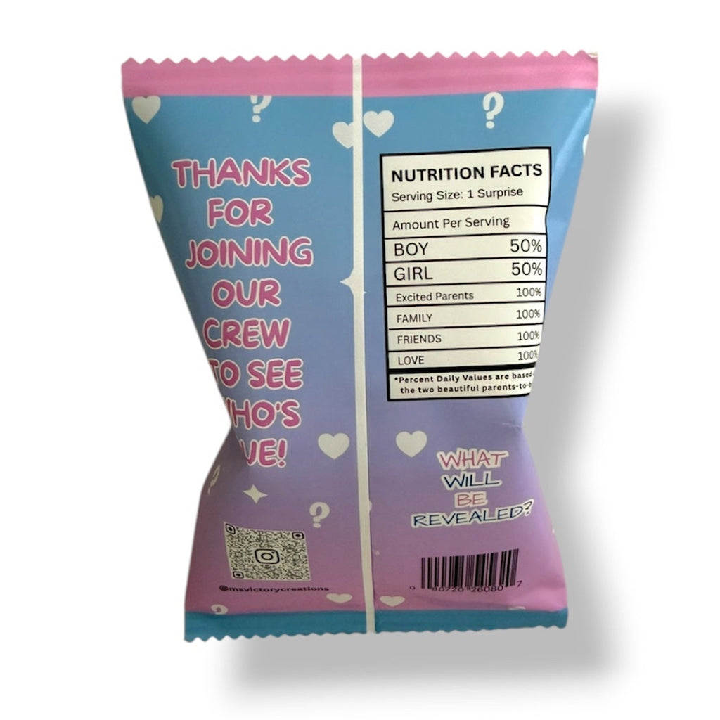 Gender Reveal Chip Bag (Hard Hats or Heels)