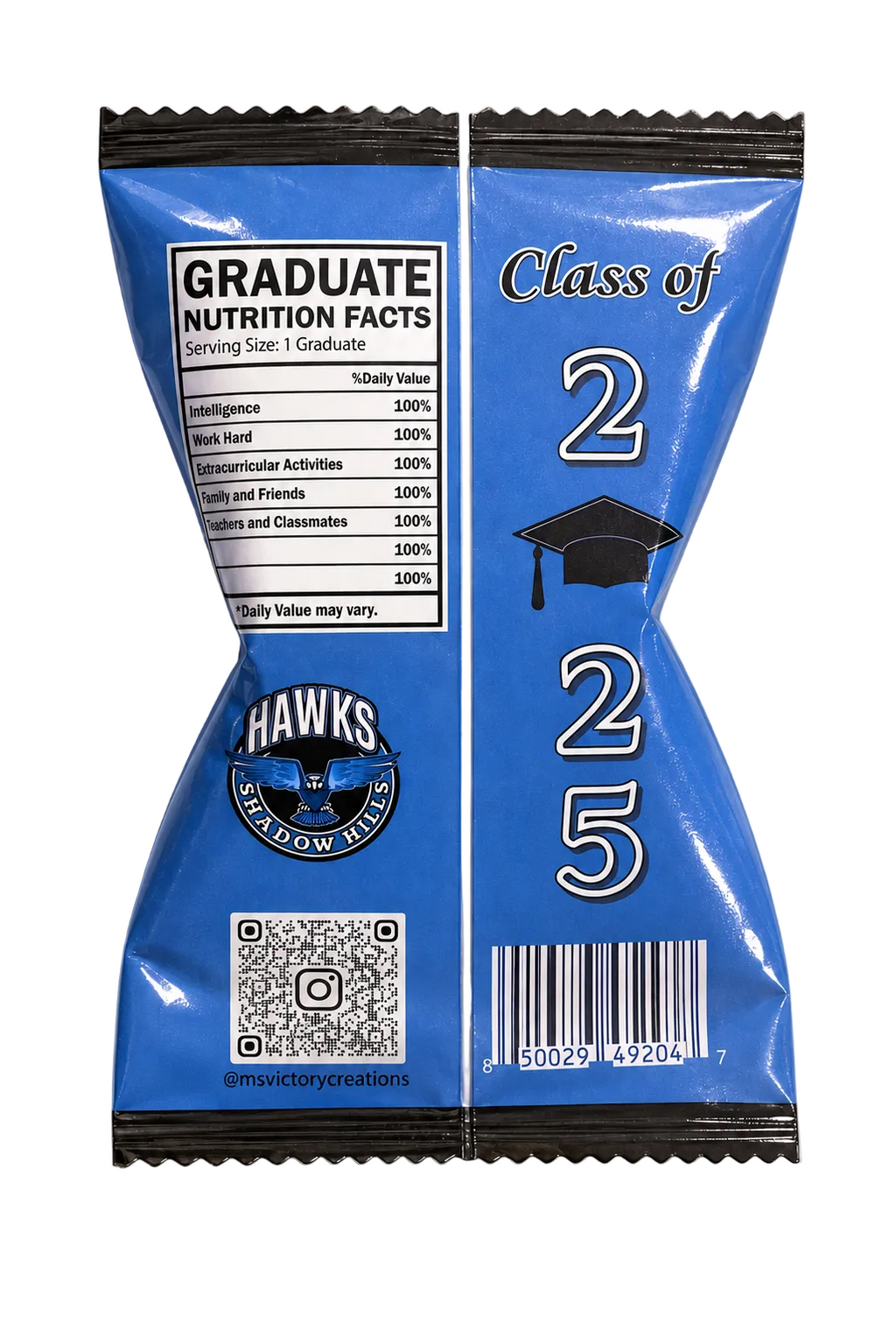 Blue / Black Graduation Chip Bag