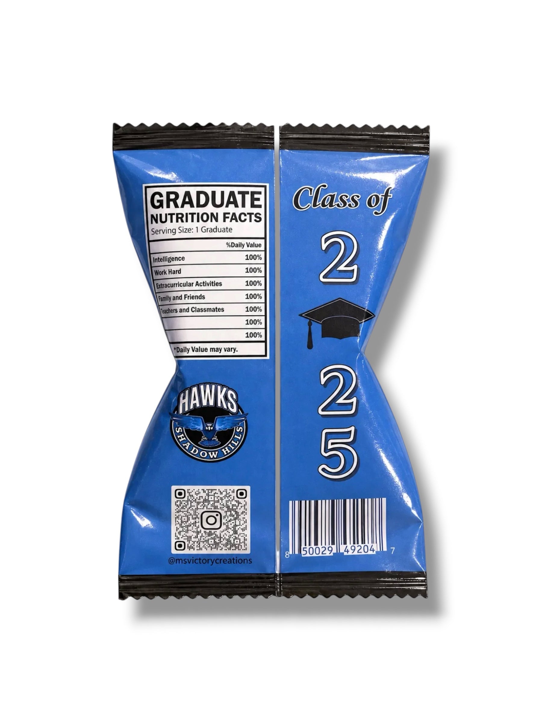 Graduation Chip Bag (Blue/Black)