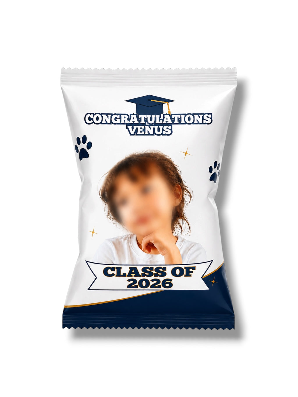 Grad Chip Bag (Navy Blue/Gold Design)